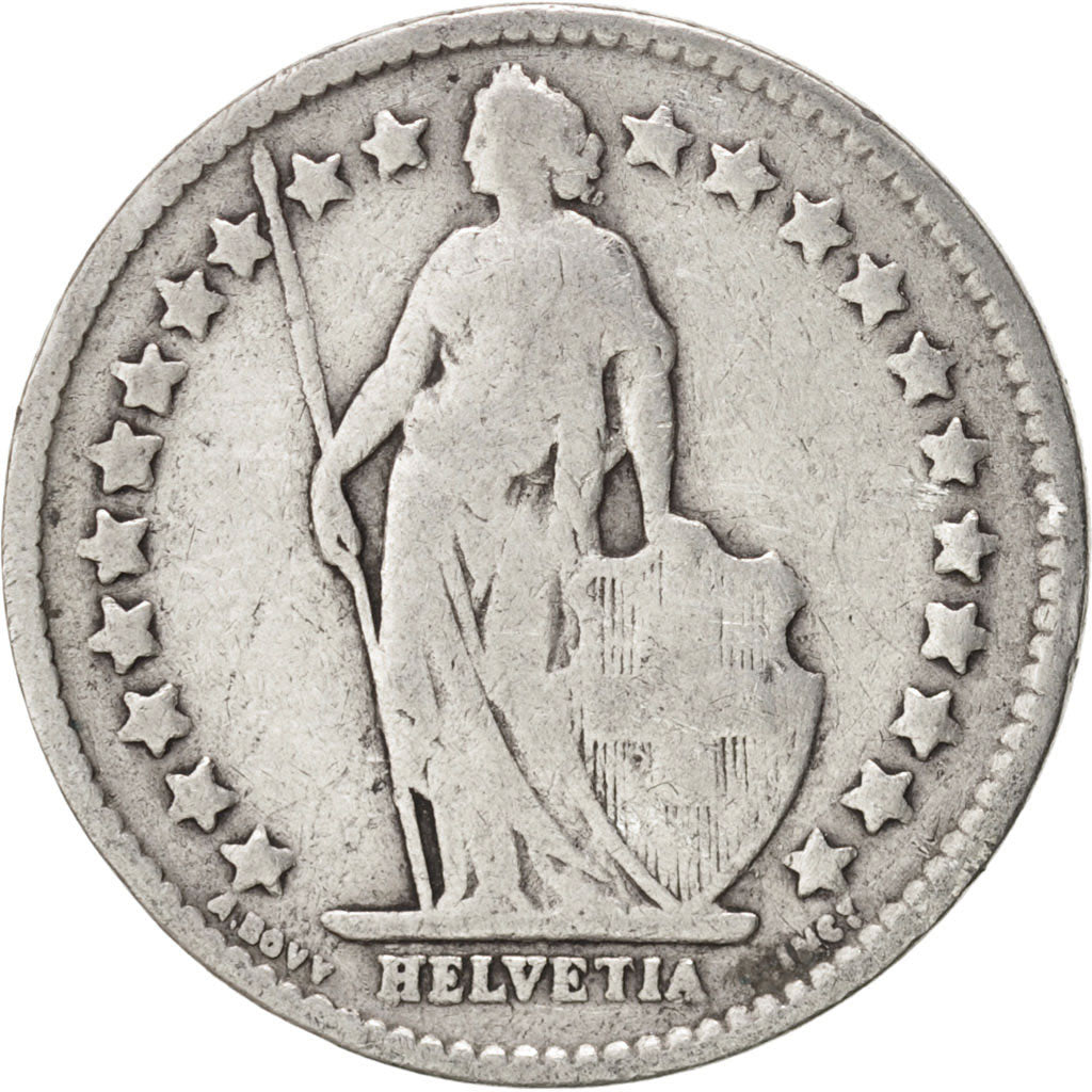 Switzerland, 1/2 Franc, 1910, Bern, F(12-15), Silver, KM:23