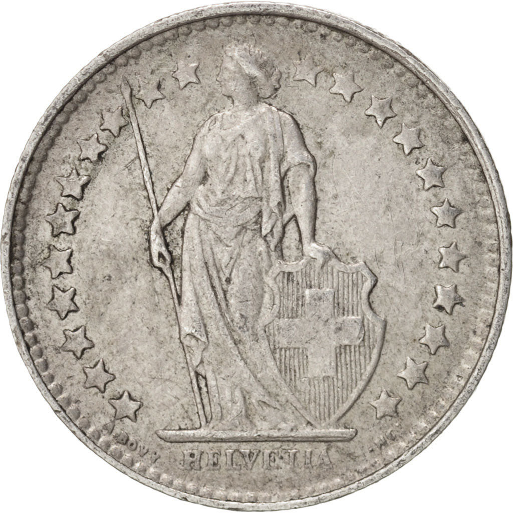 Coin, Switzerland, 1/2 Franc, 1914, Bern, AU(50-53), Silver, KM:23