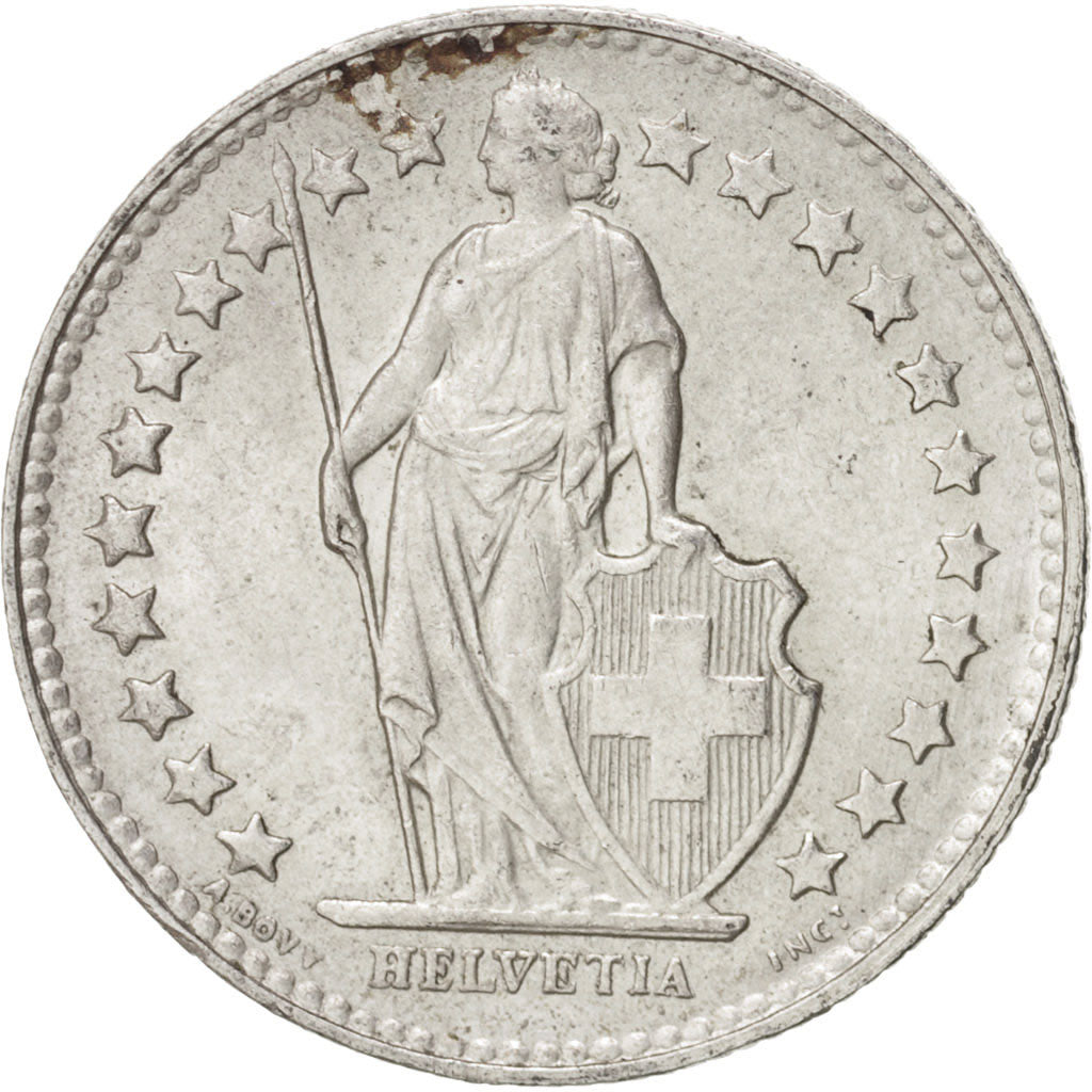 Coin, Switzerland, 1/2 Franc, 1951, Bern, AU(55-58), Silver, KM:23