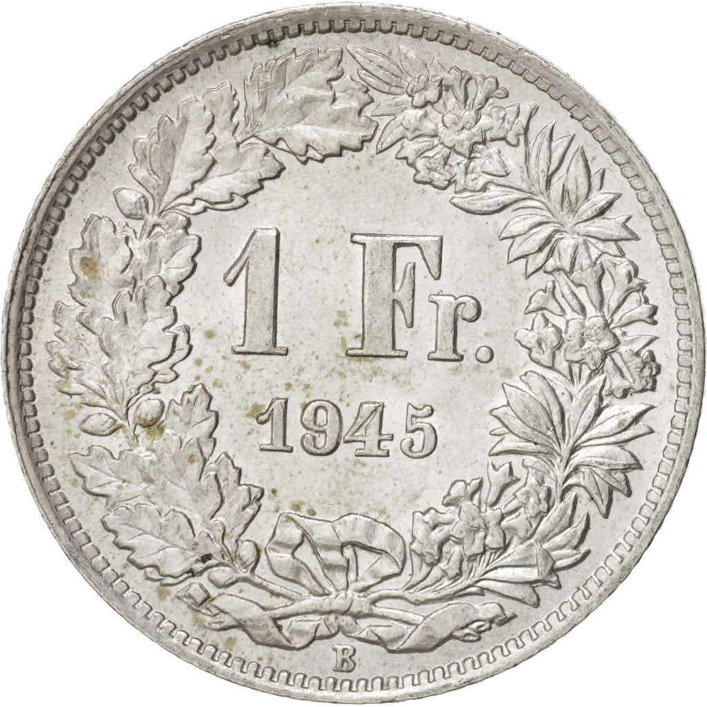 Coin, Switzerland, Franc, 1945, Bern, MS(63), Silver, KM:24