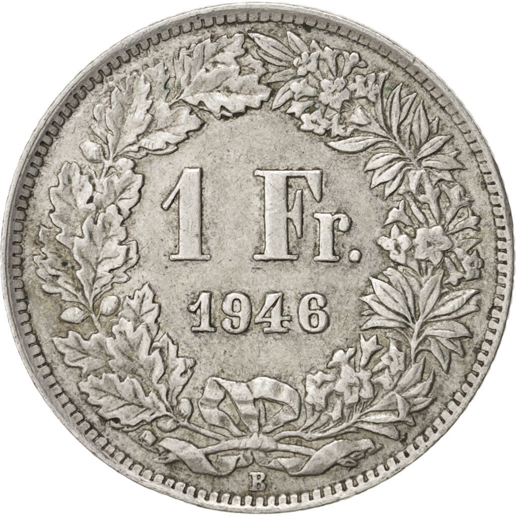 Switzerland, Franc, 1946, Bern, AU(55-58), Silver, KM:24
