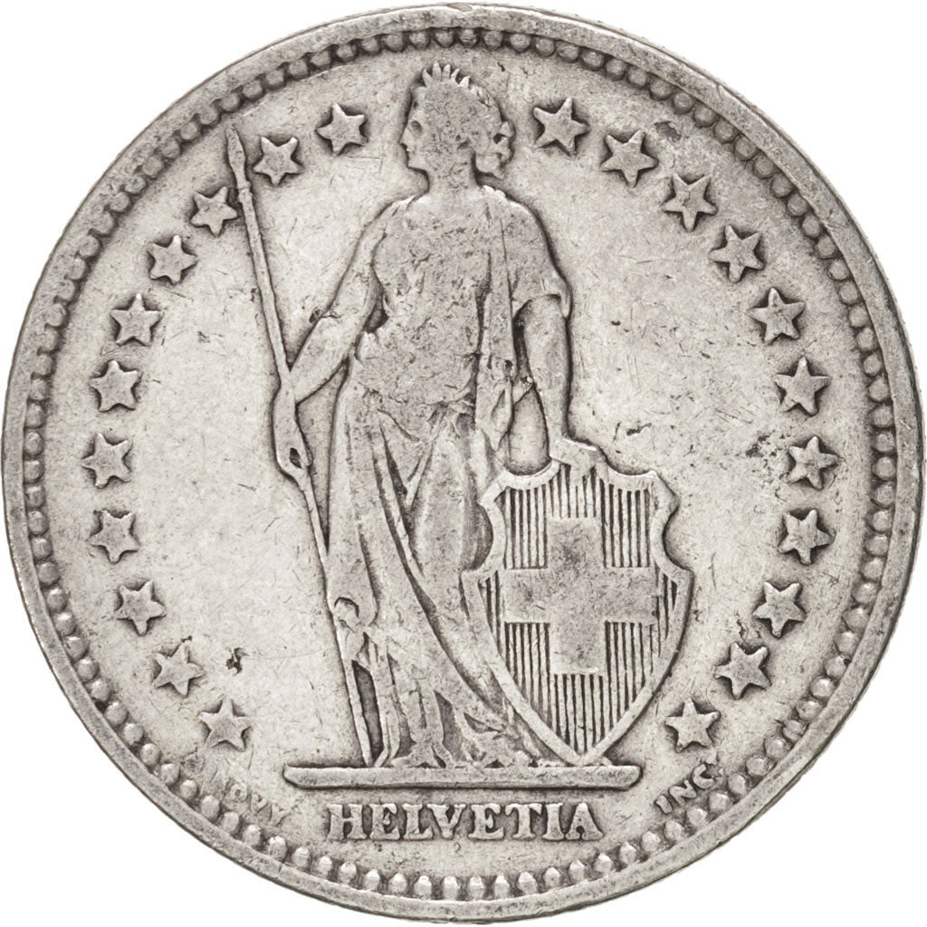 Switzerland, 2 Francs, 1904, Bern, VF(20-25), Silver, KM:21