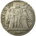 Moneta, Francia, Union et Force, 5 Francs, AN 5, Bordeaux, MB+, Argento