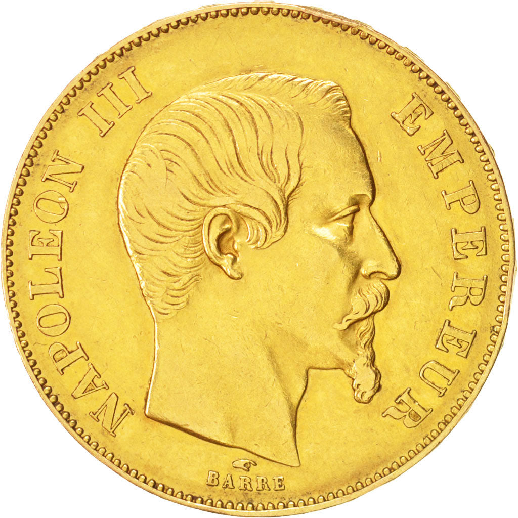 France, Napoleon III, 50 Francs, 1855, Paris, EF(40-45), Gold, KM:785.1