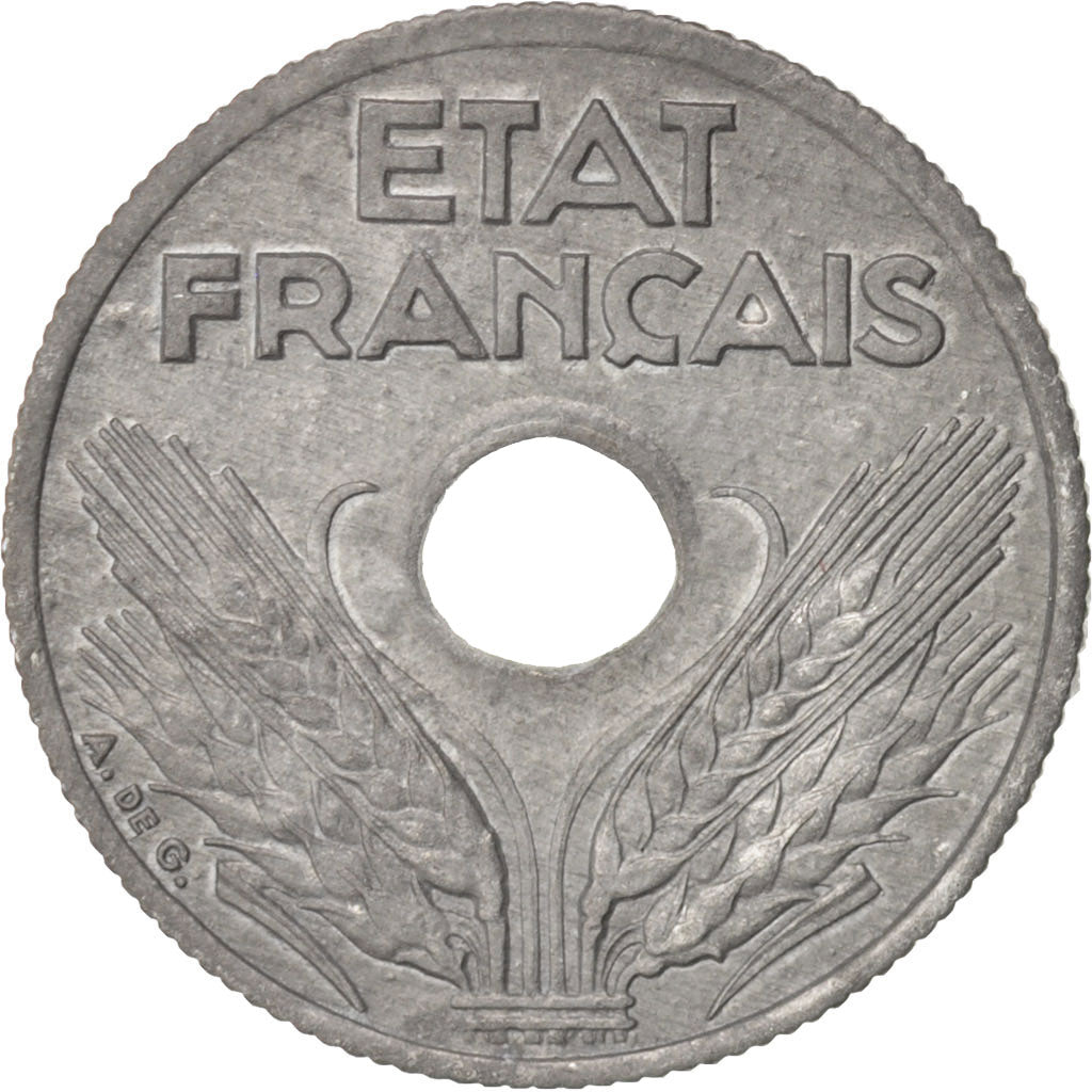 France, État français, 10 Centimes, 1943, AU(50-53), Zinc, KM:903, Gadoury:291