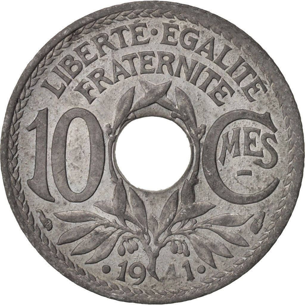Munten, Frankrijk, Lindauer, 10 Centimes, 1941, PR, Zinc, KM:897, Gadoury:288c