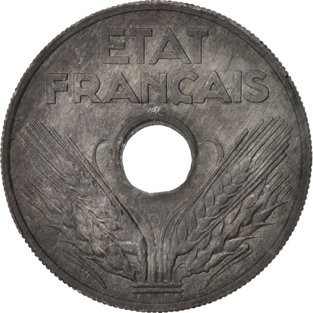 Monnaie, France, État français, 20 Centimes, 1943, Paris, SUP, Zinc, KM:900.1
