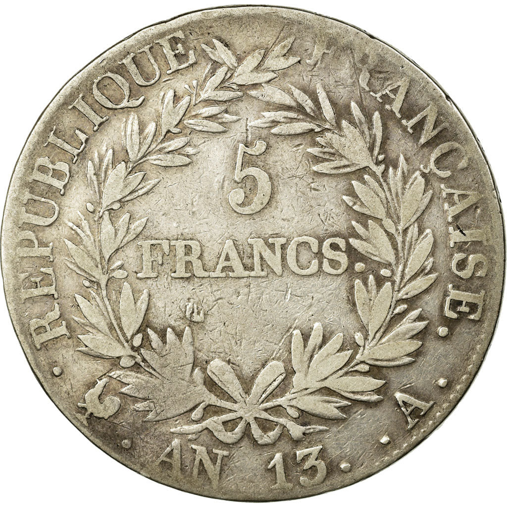 Munten, Frankrijk, Napoléon I, 5 Francs, 1805, Paris, FR+, Zilver, Gadoury:580