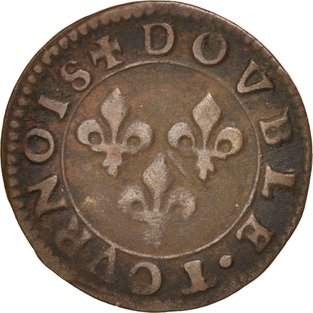 Coin, France, Double Tournois, Undated, EF(40-45), Copper, CGKL:674