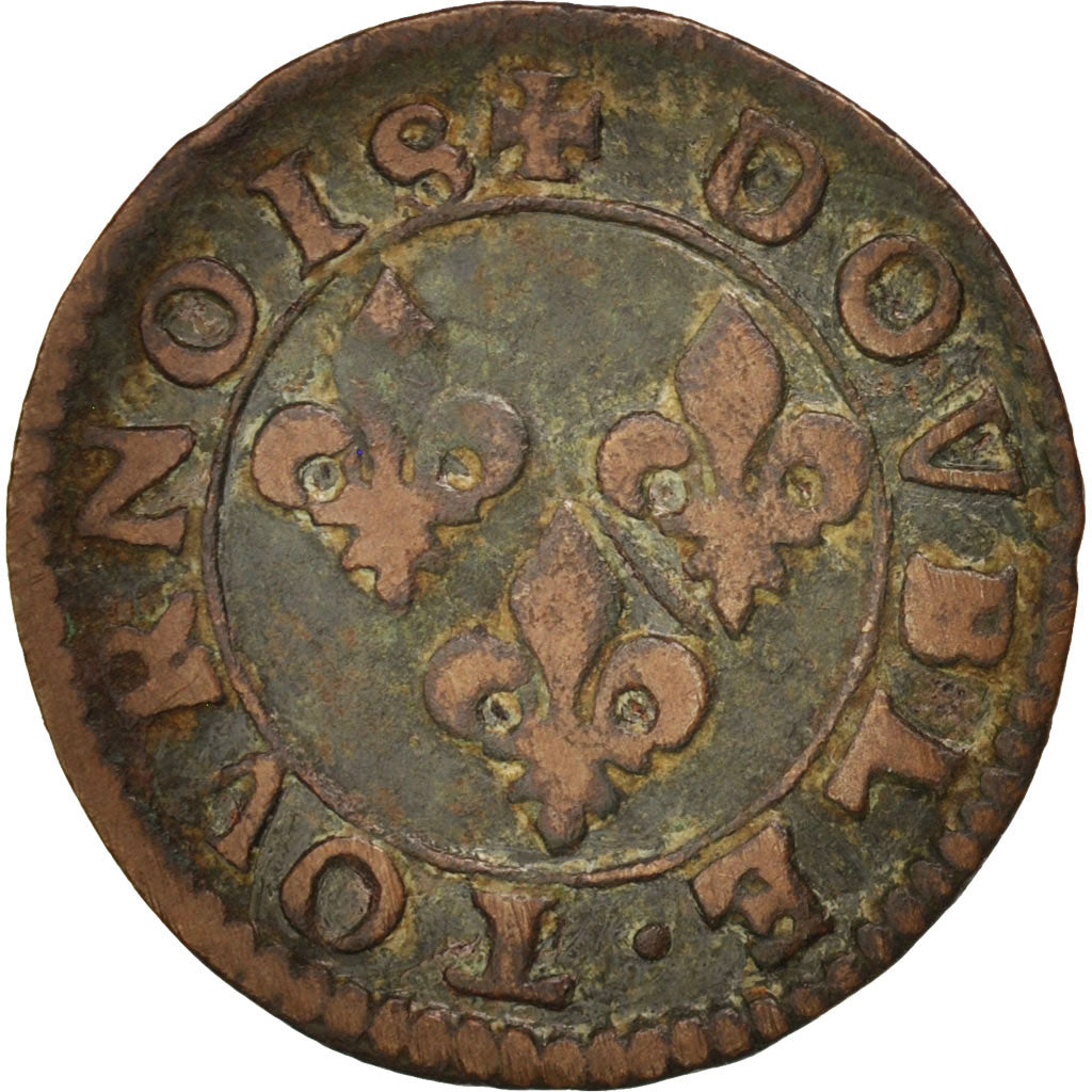 Coin, France, Double Tournois, Undated, VF(20-25), Copper, CGKL:674