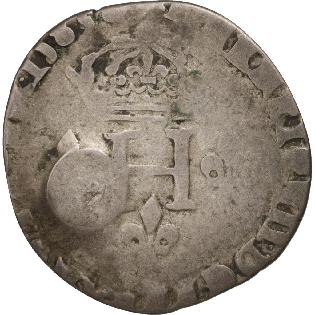Switzerland, Henri III, Double Sol Parisis, 1592, Genève, F(12-15), Billon