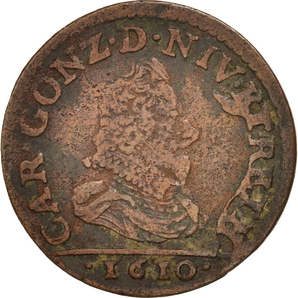 Münze, FRENCH STATES, NEVERS & RETHEL, 2 Liard, 1610, Charleville, S+, Kupfer