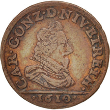 Moneta, STATI FRANCESI, NEVERS & RETHEL, 2 Liard, 1610, Charleville, BB+, Rame