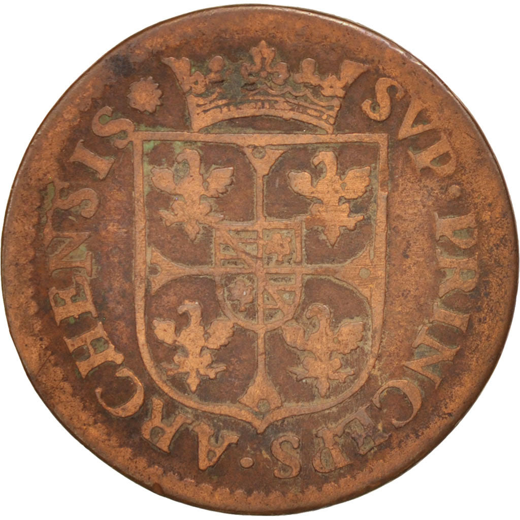Monnaie, FRENCH STATES, NEVERS & RETHEL, 2 Liard, 1610, Charleville, B+, Cuivre