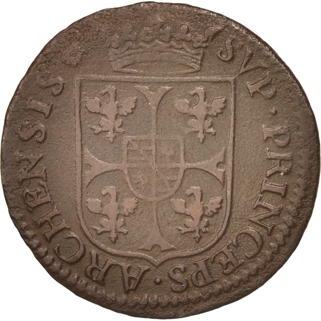 Münze, FRENCH STATES, NEVERS & RETHEL, 2 Liard, 1611, Charleville, S+, Kupfer