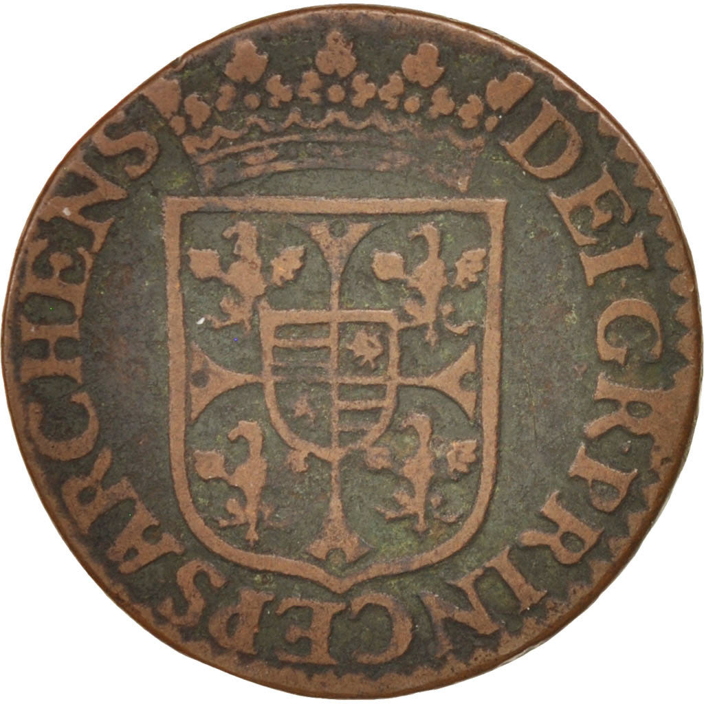 Coin, FRENCH STATES, NEVERS & RETHEL, Charles of Gonzaga, 2 Liard, 1614