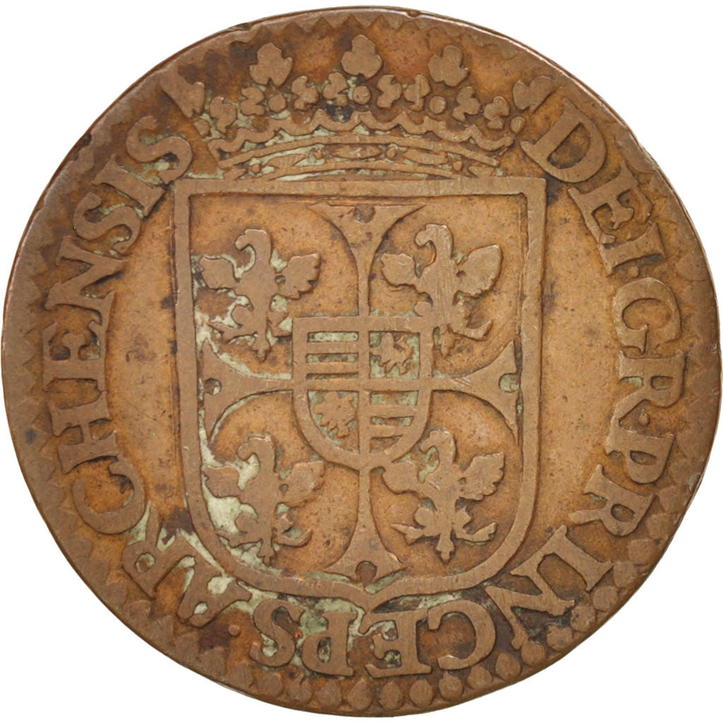 Moneta, STATI FRANCESI, NEVERS & RETHEL, Charles of Gonzaga, 2 Liard, 1614