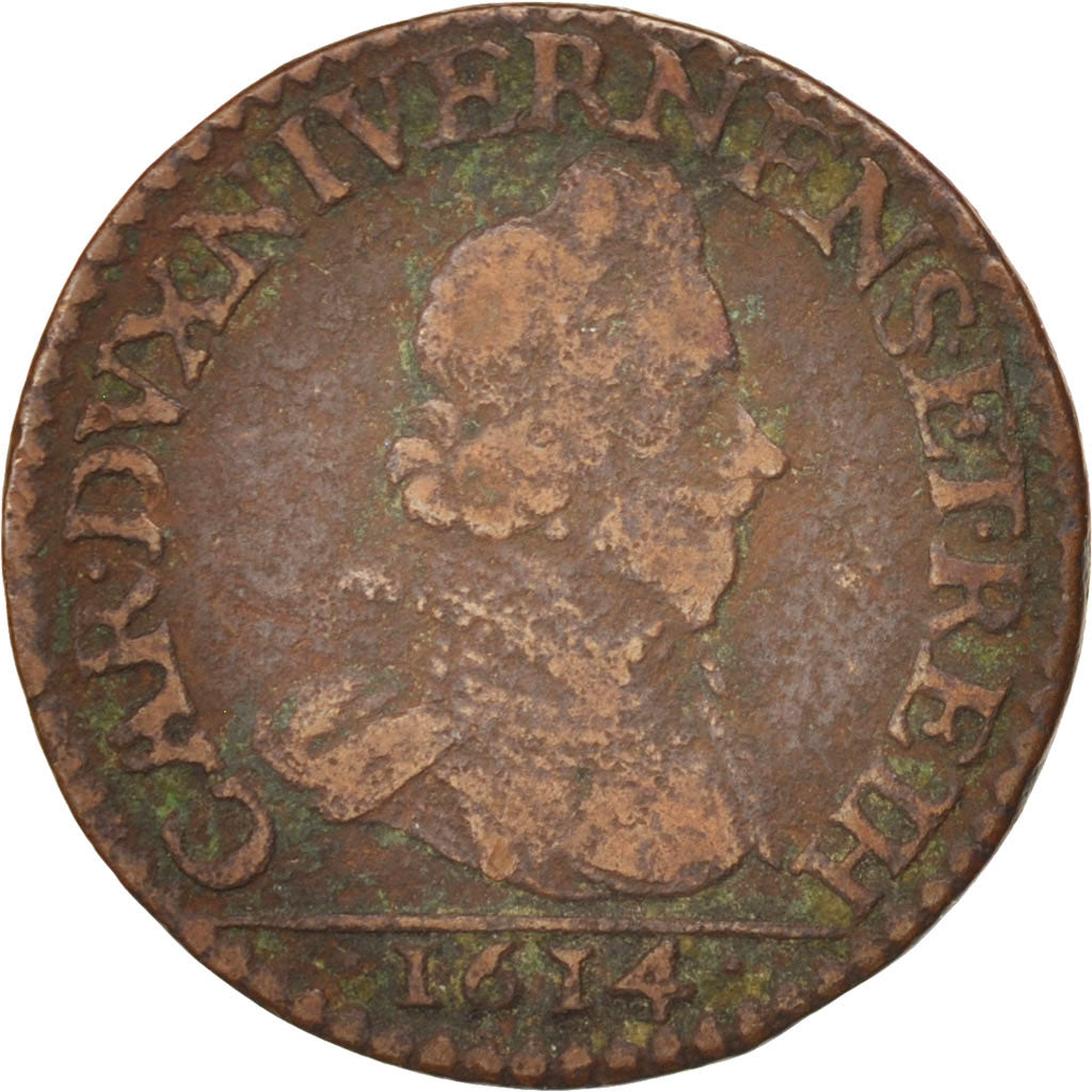 Coin, FRENCH STATES, NEVERS & RETHEL, Charles of Gonzaga, 2 Liard, 1614