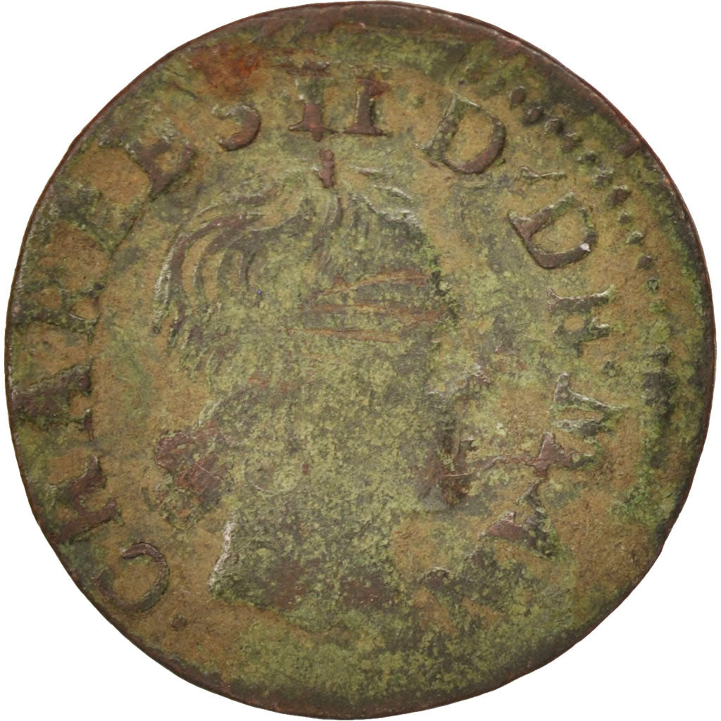 Coin, FRENCH STATES, NEVERS & RETHEL, Denier Tournois, 1653, Charleville