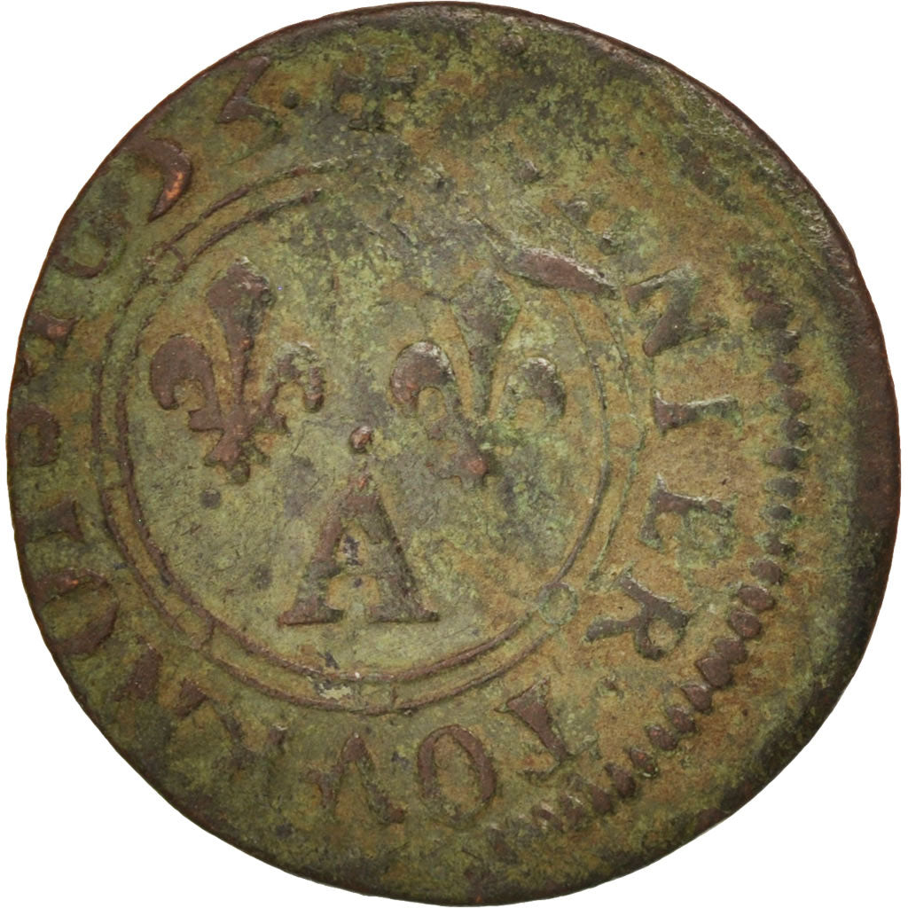 Coin, FRENCH STATES, NEVERS & RETHEL, Denier Tournois, 1653, Charleville