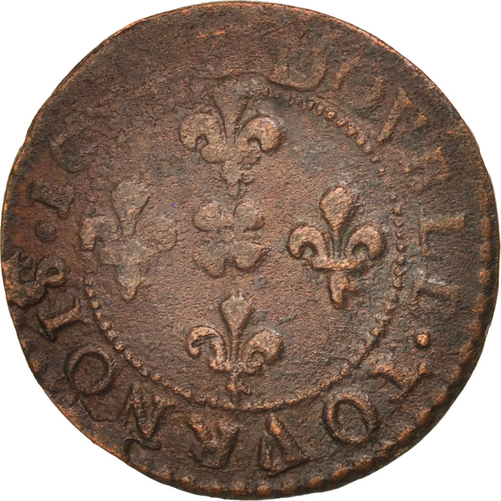 FRENCH STATES, Cugnon, Double Tournois, 1634, VF(30-35), Copper, CGKL:676