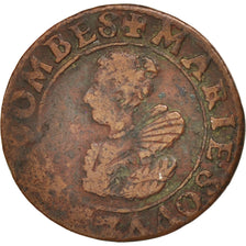FRENCH STATES, DOMBES, Double Tournois, Trévoux, VF(20-25), Copper, CGKL:728