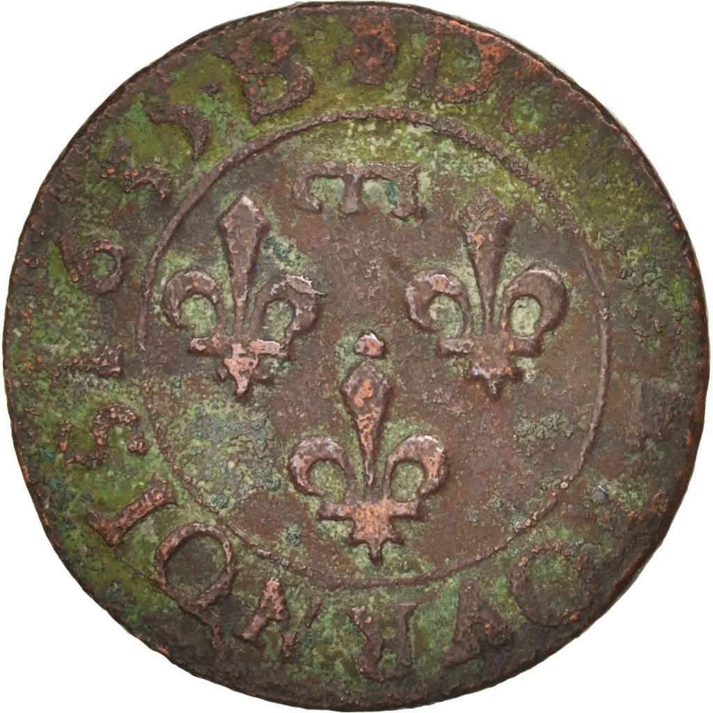 Moneda, ESTADOS FRANCESES, DOMBES, Gaston d'Orléans, Double Tournois, 1635