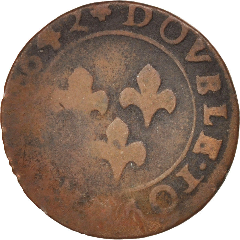 FRENCH STATES, ORANGE, Double Tournois, 1642, F(12-15), KM:59