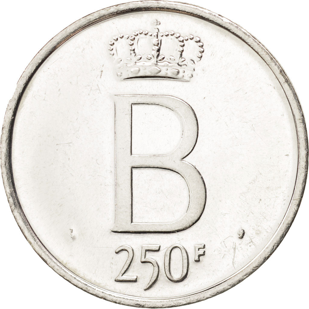 Belgium, 250 Francs, 250 Frank, 1976, Brussels, MS(64), Silver, KM:157.2