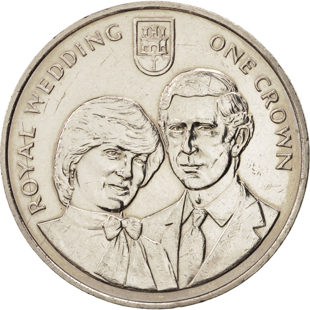 Gibraltar, Elizabeth II, Crown, 1981, MS(60-62), Copper-nickel, KM:14