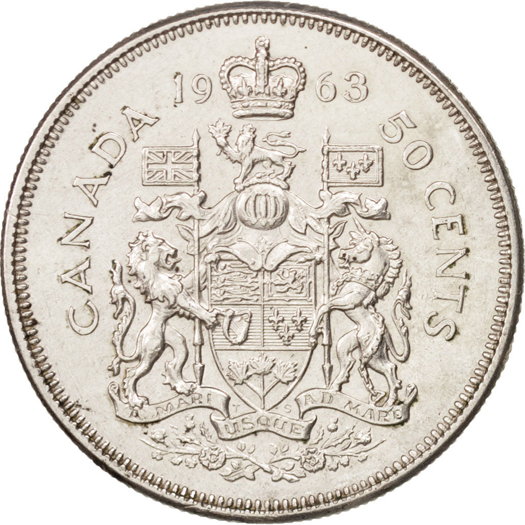 Monnaie, Canada, Elizabeth II, 50 Cents, 1963, Royal Canadian Mint, Ottawa, TTB