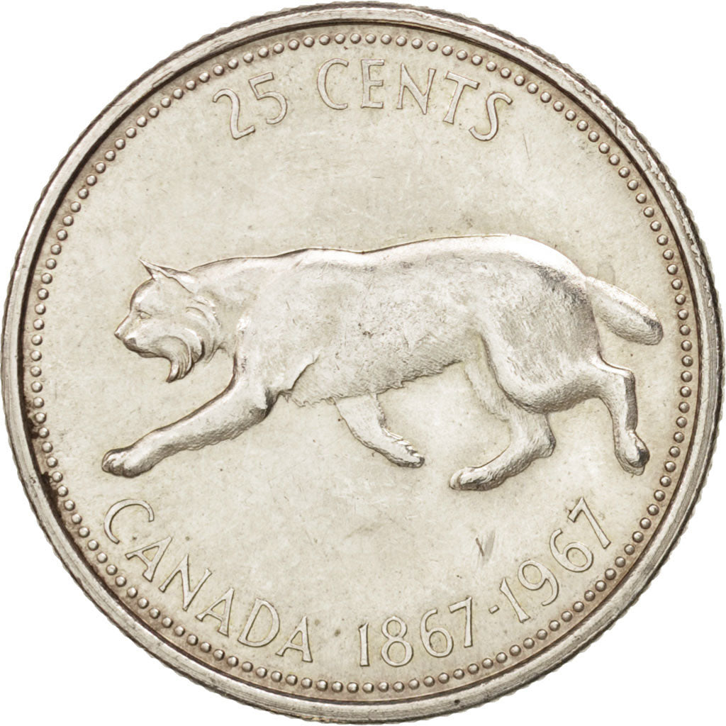 Canada, Elizabeth II, 25 Cents, 1967, Ottawa, AU(55-58), Silver, KM:68a
