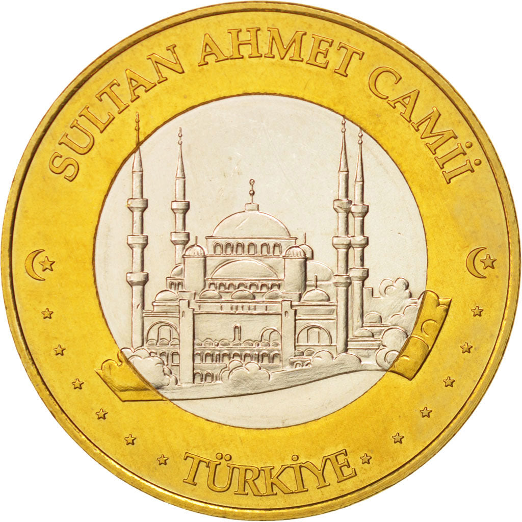 Coin, Turkey, 3 Euro, 2004, MS(63), Bi-Metallic, KM:Pn11