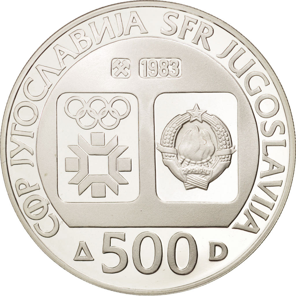 Coin, Yugoslavia, 500 Dinara, 1983, MS(65-70), Silver, KM:102