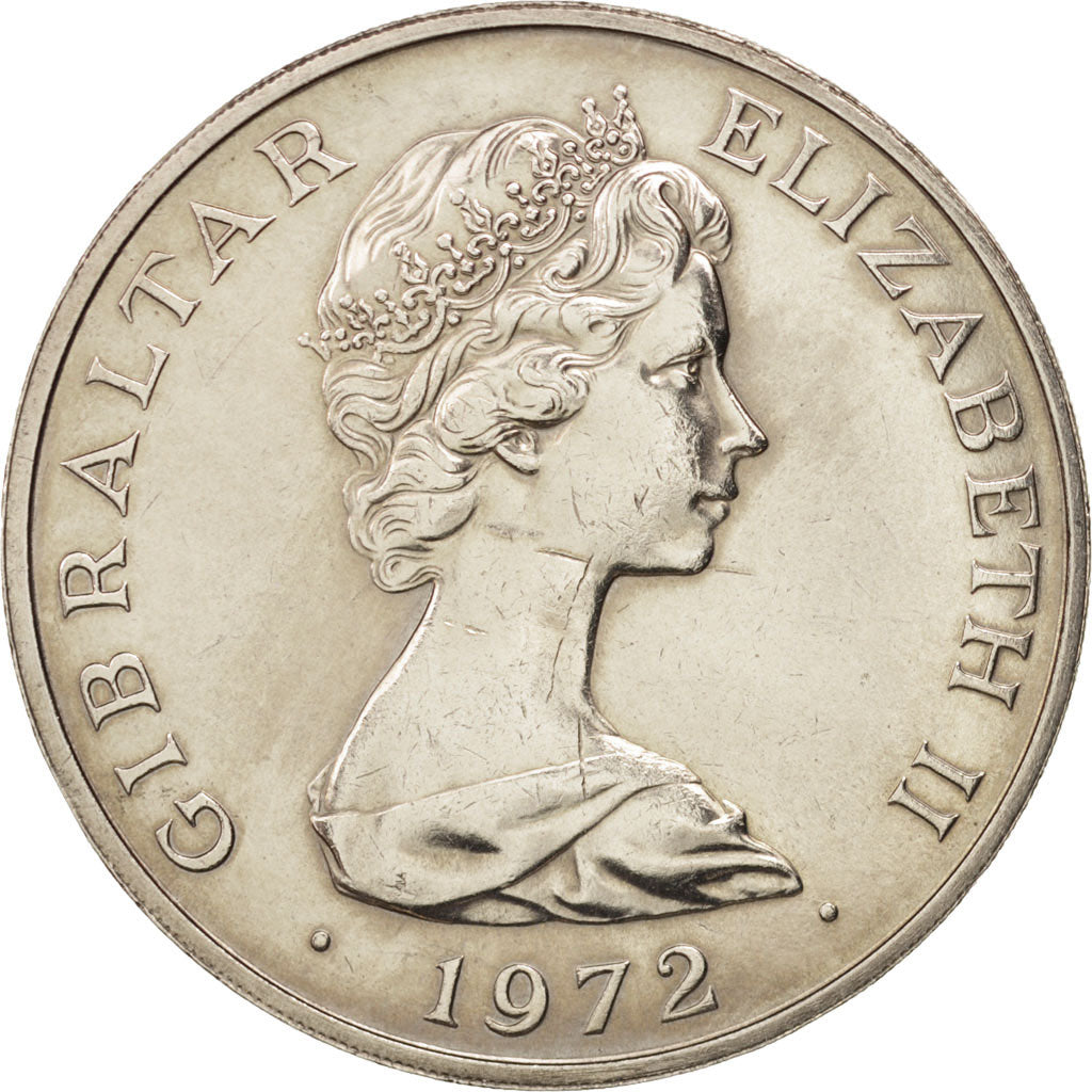 Gibraltar, Elizabeth II, 25 New Pence, 1972, MS(63), Copper-nickel, KM:6