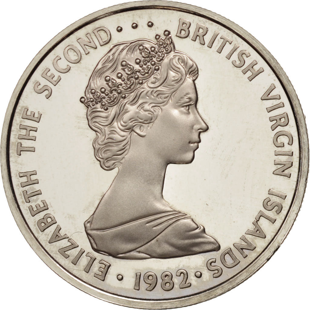 BRITISH VIRGIN ISLANDS, Elizabeth II, 10 Cents, 1982, Franklin Mint, MS(65-70)