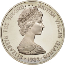 BRITISH VIRGIN ISLANDS, Elizabeth II, 25 Cents, 1982, Franklin Mint, MS(65-70)