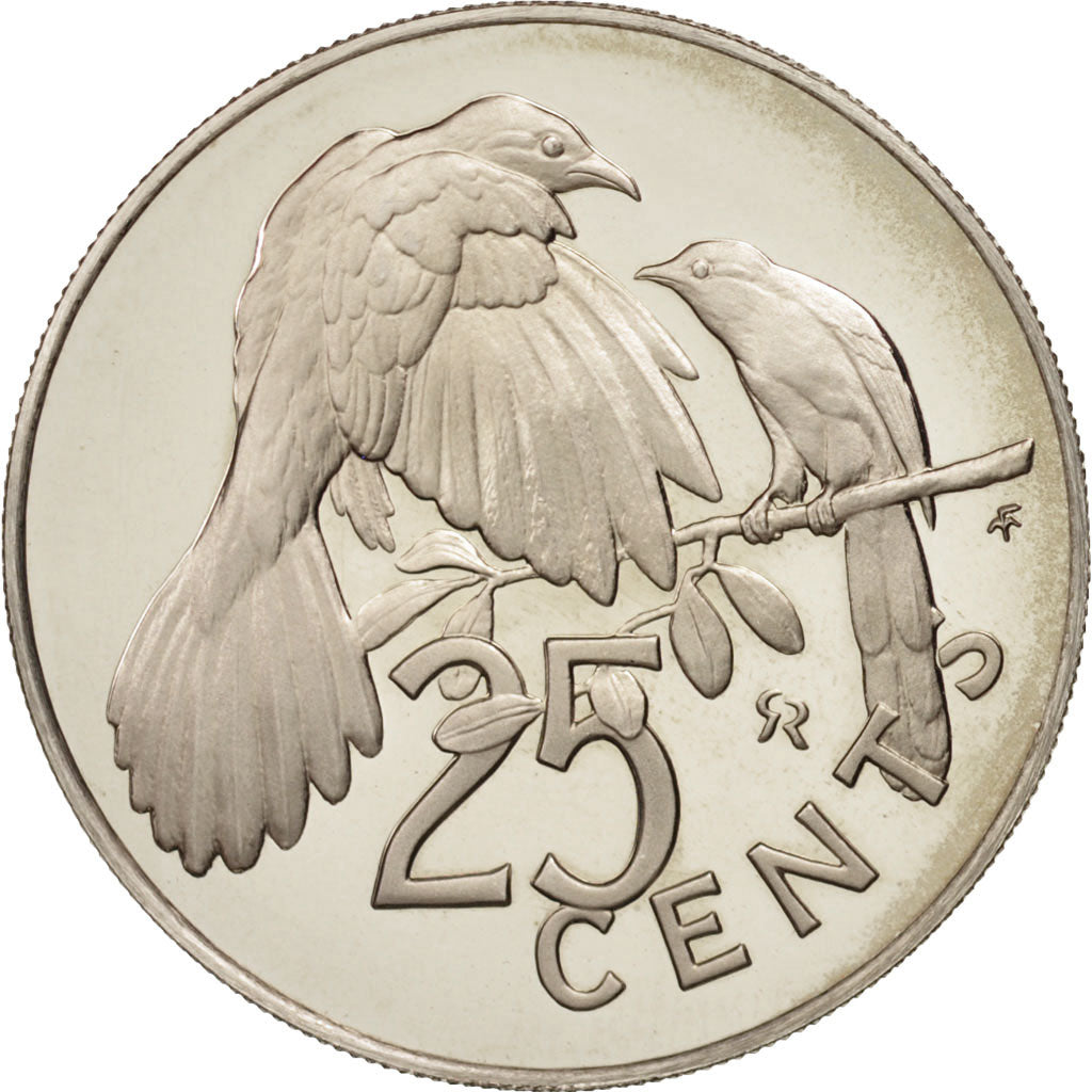 BRITISH VIRGIN ISLANDS, Elizabeth II, 25 Cents, 1982, Franklin Mint, MS(65-70)