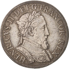 Moneda, Francia, Teston, 1555, Paris, MBC, Plata, Sombart:4588