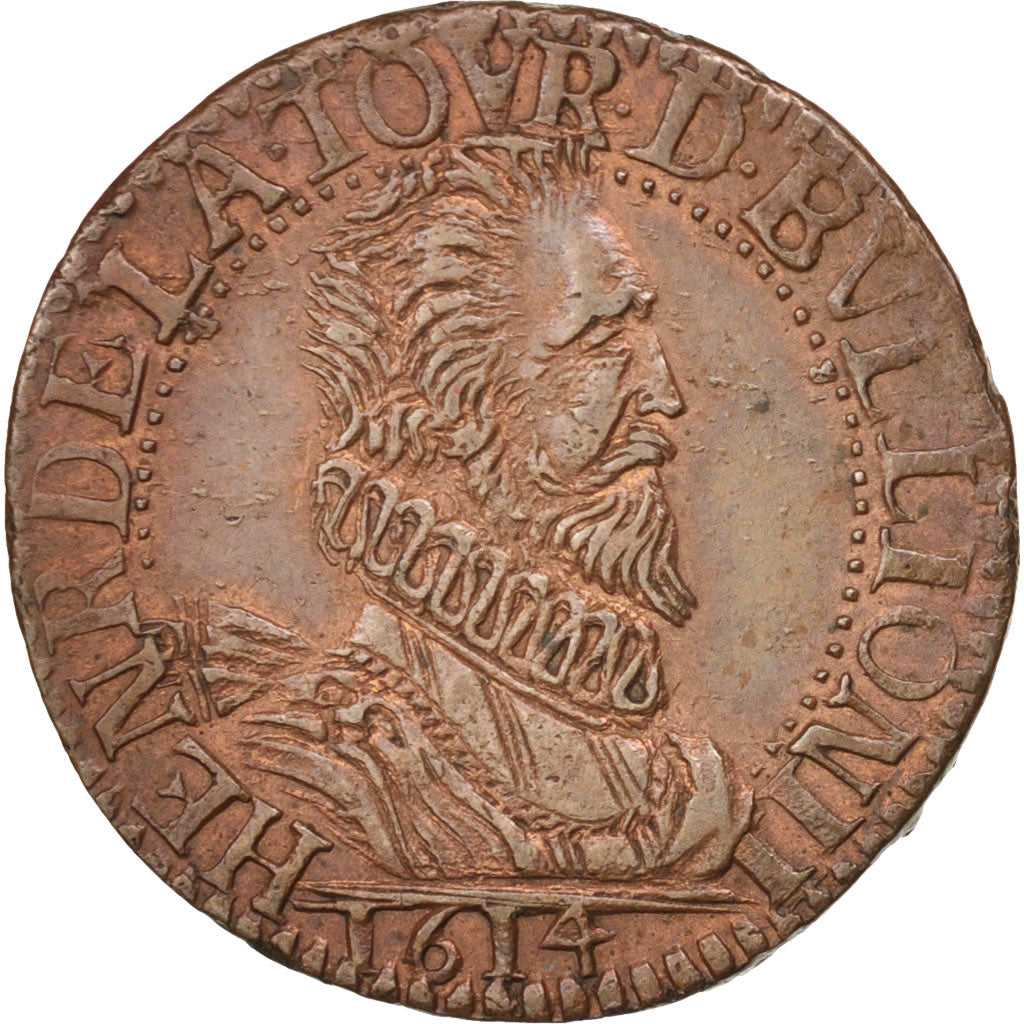 FRENCH STATES, BOUILLON & SEDAN, Liard, 1614, Raucourt, AU(55-58), Copper