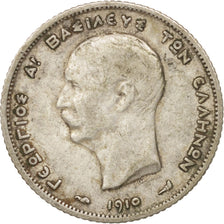 Greece, George I, Drachma, 1910, EF(40-45), Silver, KM:60