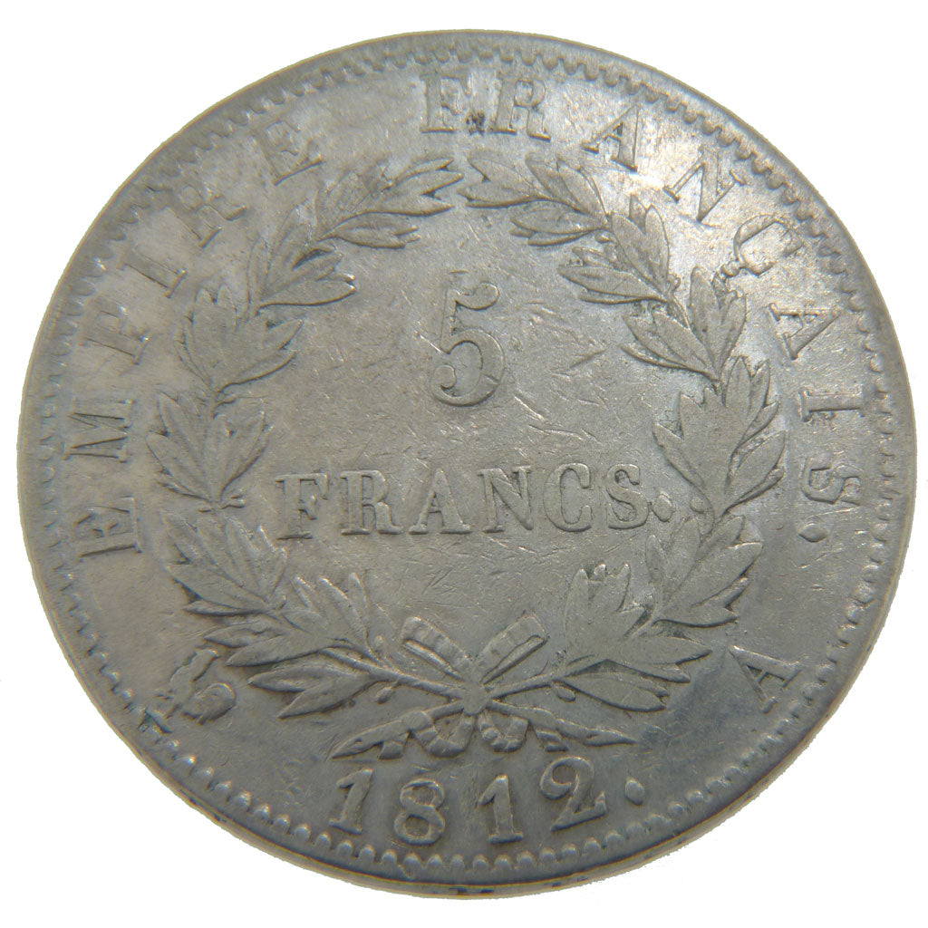 FRANCE, Napoléon I, 5 Francs, 1812, Paris, KM #694.1, VF(30-35), Silver, Gadoury