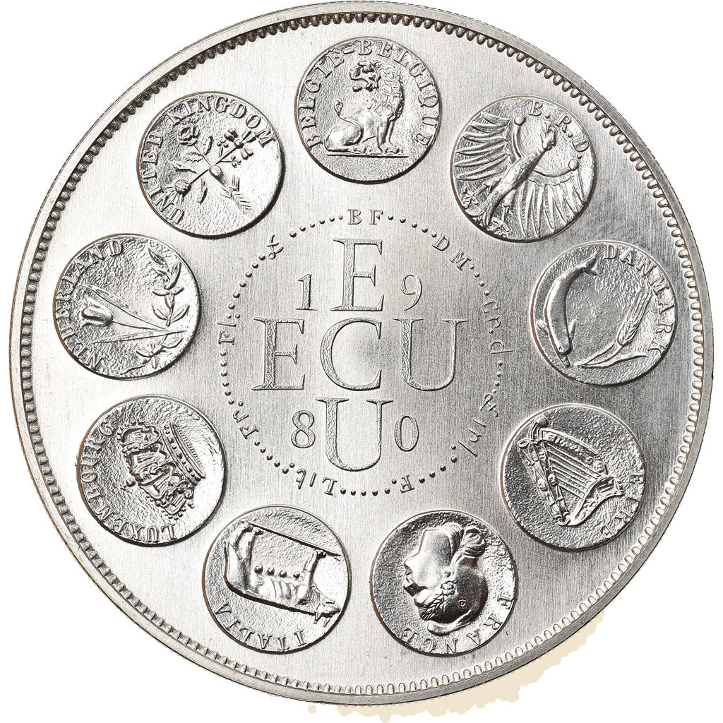 France, Médaille, Ecu Europa, Europe Assise, 1980, Rodier, FDC, Argent