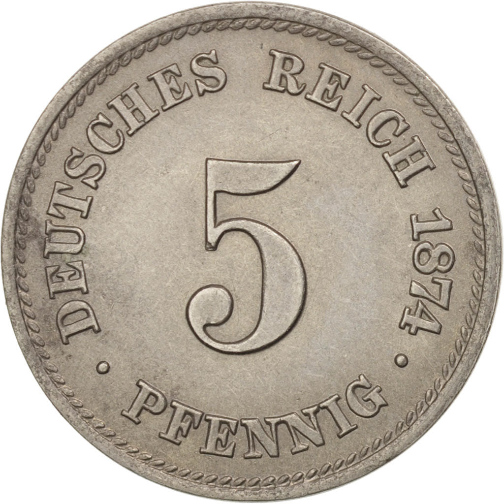 GERMANY - EMPIRE, Wilhelm I, 5 Pfennig, 1874, Frankfurt, SUP, KM:3