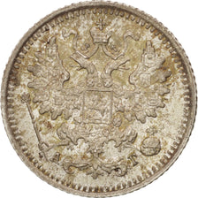 Moneda, Rusia, Nicholas II, 5 Kopeks, 1890, Saint-Petersburg, EBC+, Plata