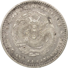 China, KWANGTUNG PROVINCE, Kuang-hs, 20 Cents, AU(50-53), Silver, KM:201