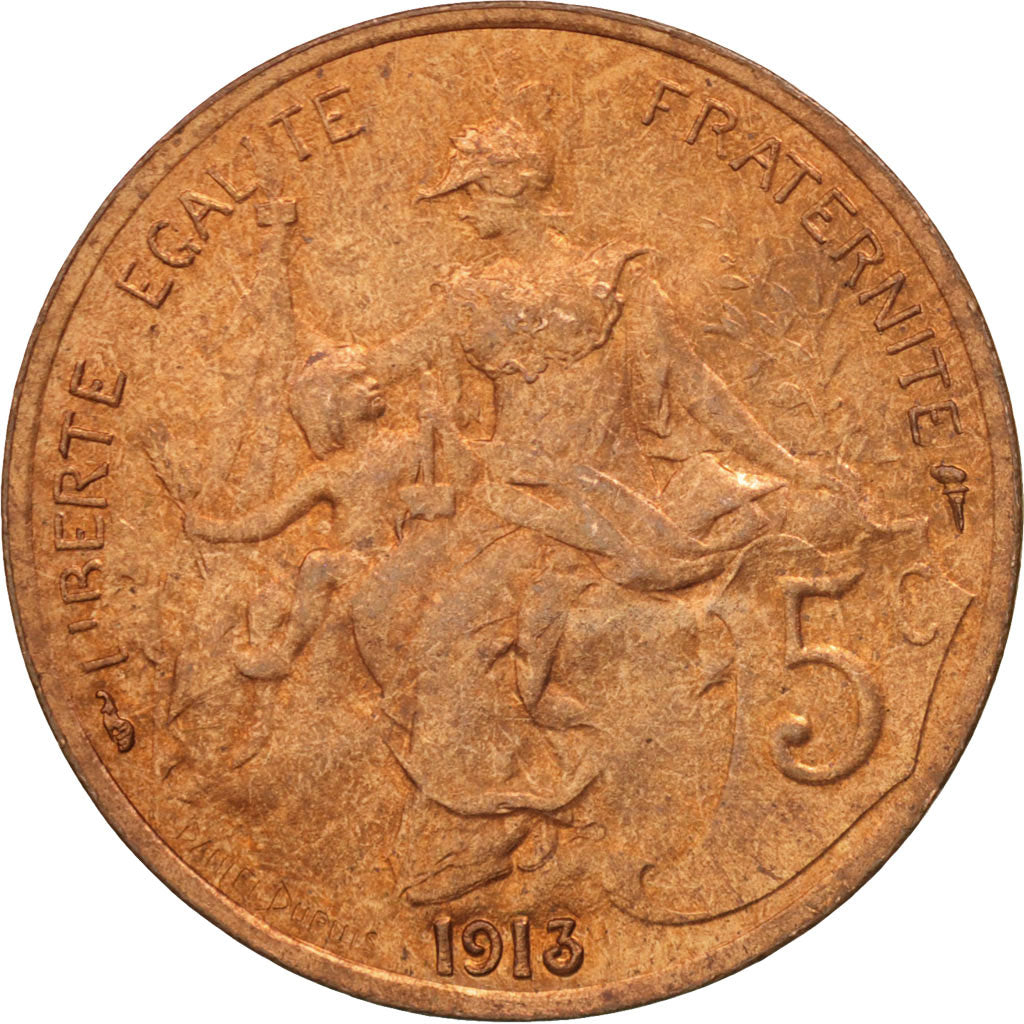 Coin, France, Dupuis, 5 Centimes, 1913, Paris, MS(64), Bronze, KM:842