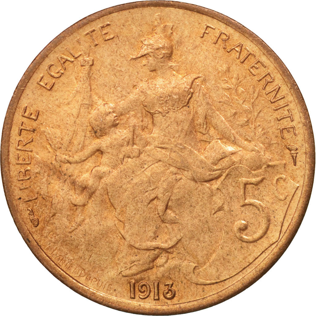 Coin, France, Dupuis, 5 Centimes, 1913, Paris, MS(64), Bronze, KM:842