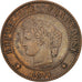 Moneta, Francja, Cérès, 2 Centimes, 1877, Paris, AU(55-58), Bronze, KM:827.1