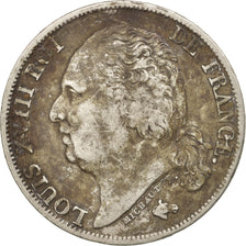 France, Louis XVIII, Franc, 1823, Paris, TTB, Argent, KM:709.1, Gadoury:449